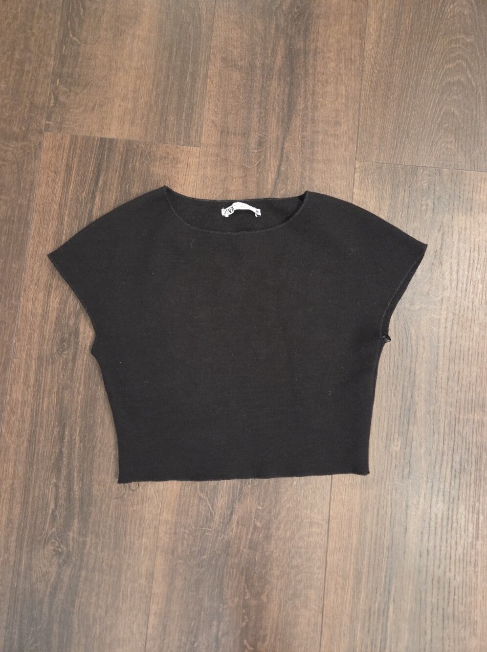 Zara Black Girls Cropped Tee